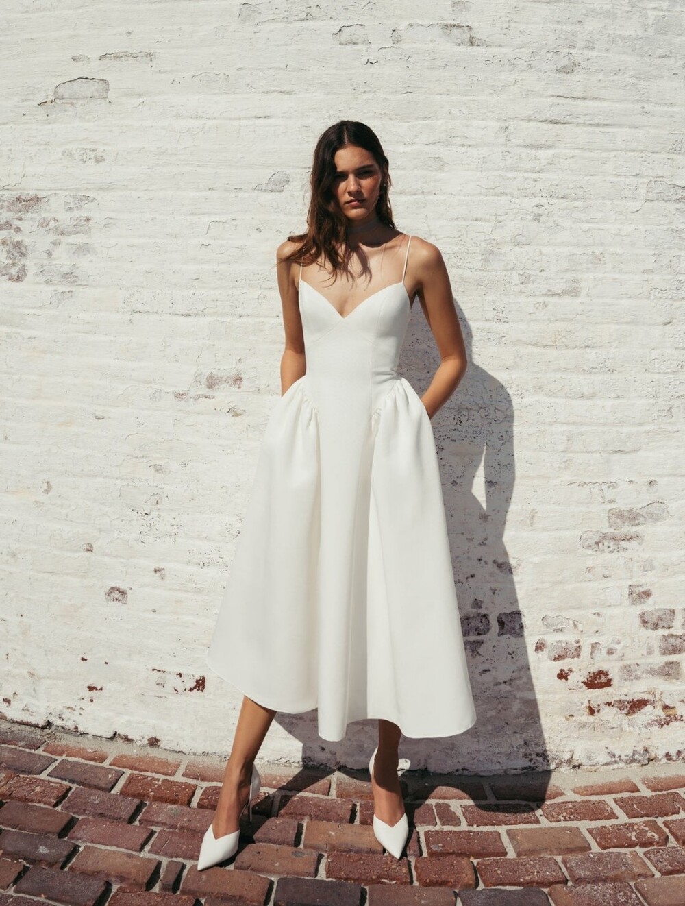 Jenny Yoo Ivory Luella Midi Dress, Size 2